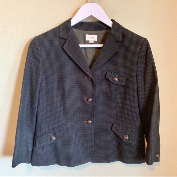 FOSSIL Check Plaid Casual Blazer - Picture 4 of 8
